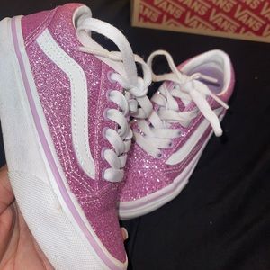 Pink sparkle Vans.